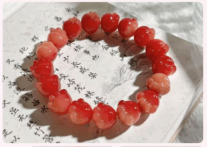 Artistic ceramic flower glaze gradient colored bead bracelet