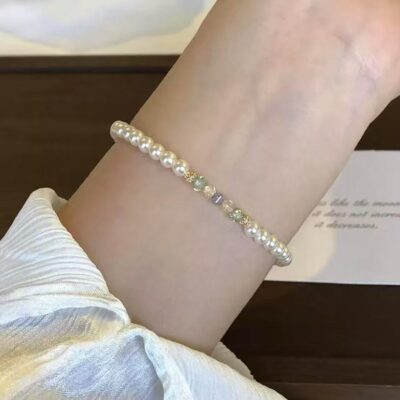 Colorful crystal beads, Shijia pearl bracelet