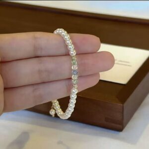 Artistic ceramic flower glaze gradient colored bead bracelet