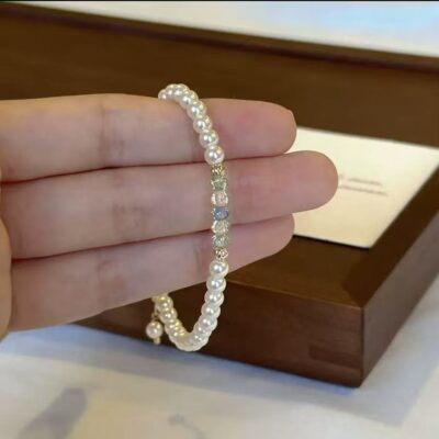 Colorful crystal beads, Shijia pearl bracelet