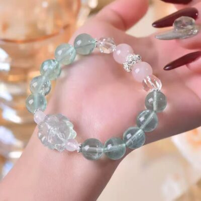 Fluorite Nine-tailed Fox Rose Quartz Fashion Bracelet