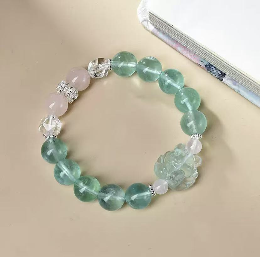 Fluorite Nine-tailed Fox Rose Quartz Fashion Bracelet