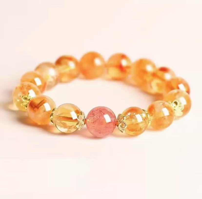 Natural Yellow Crystal Lucky Rice Bracelet