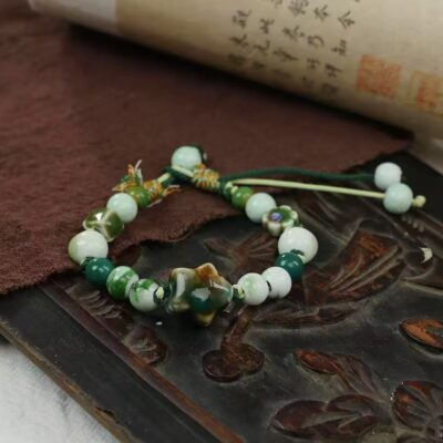 Retro literary fringe ceramic bracelet