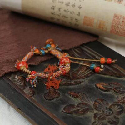 Retro literary fringe ceramic bracelet