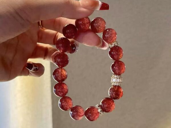 Starlight pigeon's blood red strawberry crystal bracelet